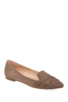 Journee Collection Mindee Crisscross Toe Flat In Taupe