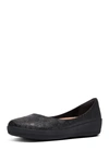 Fitflop Varya Flower Embossed Ballet Flat In All Black