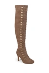 Journee Collection Journee Trill Over-the-knee Lace-up Boot In Taupe