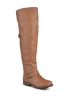 Journee Collection Women's Kane Wide Calf Over The Knee Boots In Chestnut