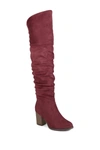 Journee Collection Journee Kaison Wide Calf Ruched Tall Boot In Wine