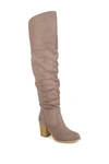 Journee Collection Journee Kaison Ruched Tall Boot In Taupe