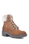 White Mountain Footwear Deserve Faux Fur Hiker Boot In Tobacco/fabric