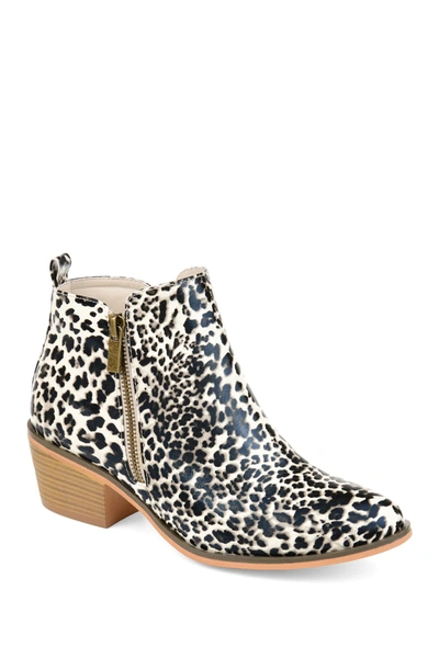 Journee Collection Journee Rebel Side Zip Bootie In Leopard