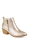 Journee Collection Rebel Side Zip Bootie In Gold