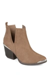 Journee Collection Journee Issla Metal Trim Bootie In Taupe