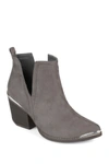 Journee Collection Women's Issla Block Heel Western Booties In Grey