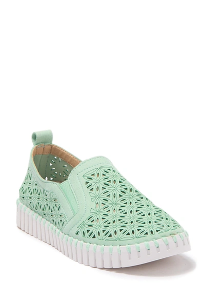 Ilse Jacobsen Hornbaek Tulip Perforated Slip-on Sneaker In Laurel Green