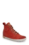 Blackstone Perforated Leather High-top Sneaker In Red