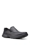 Clarks Woodall Strap Mens Leather Lifestyle Casual And Fashion Sneakers In Blk Tumble