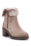 Vintage Foundry Jeanette Faux Fur Lined Leather Bootie In Taupe