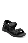 Nunn Bush Rio Vista 84844-001 Sandals Men Black Three Strap River Slip-on Mapp22 In Black