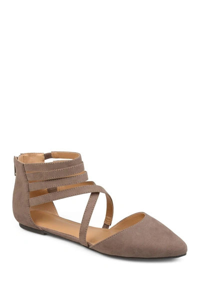 Journee Collection Journee Marlee Ankle Strap Flat In Taupe