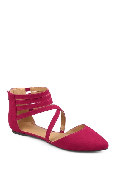 Journee Collection Marlee Ankle Strap Flat In Purple