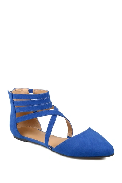 Journee Collection Journee Marlee Ankle Strap Flat In Blue
