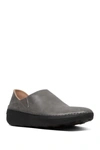 Fitflop Superloafer Shimmer Snake Skin Print Clog In Pewter
