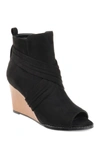 Journee Collection Sabeena Wedge Peep Toe Bootie In Black