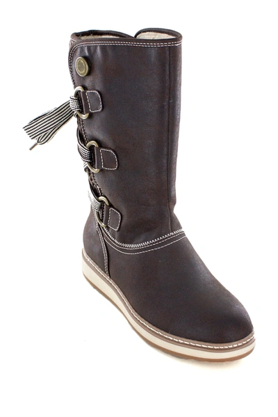 White Mountain Footwear Tivia Faux Fur Lined Boot In Dkbrown/fabric