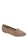 Journee Collection Vickie Womens Knit Slip On Loafers In Taupe
