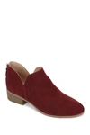 Kenneth Cole Side Skip Suede Ankle Boot In Burgundy