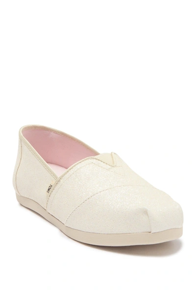 Toms Alpargata Glitter Slip-on Flat In Natural