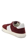 Valentino Garavani Suede Colorblock Sneaker In Bianco/rubin/bianco