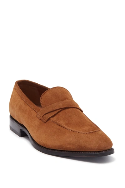 Moral Code Lamont Suede Cross Strap Loafer In Cinnamon Suede