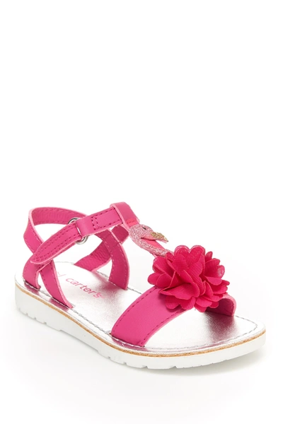 Carter's Kids' Wenna Flower T-strap Sandal In Pink