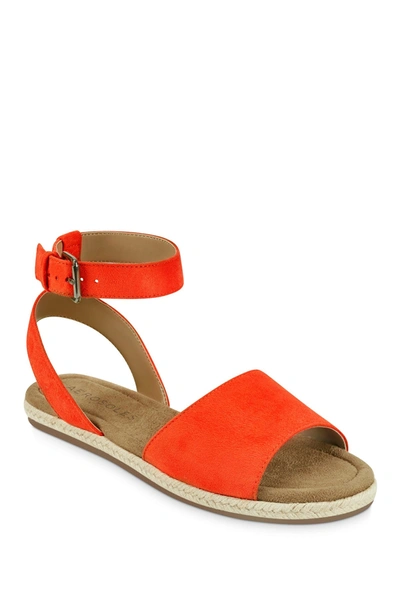 Aerosoles Women's Demarest Flat Sandal Women's Shoes In Orange Fabric