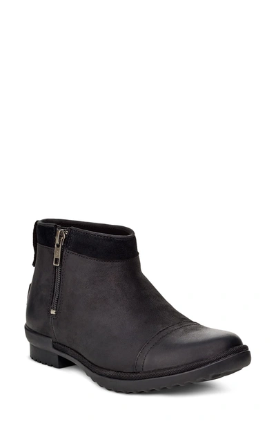 Ugg Attell Waterproof Leather Bootie In Blk