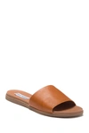 Steve Madden Kailey Slide Sandal In Cognac Lea