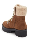 Steve Madden Aniko Faux Fur Lace-up Boot In Chestnut Suede