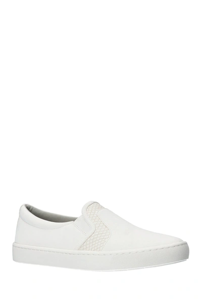 Easy Street Suave Snake Embossed Slip-on Sneaker In White Comb