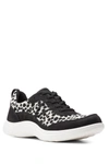 Clarks Lulu Polka Dot Walking Shoe In Blk/white