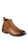 Vance Co. Landon Mens Faux Leather Stretch Chelsea Boots In Chestnut