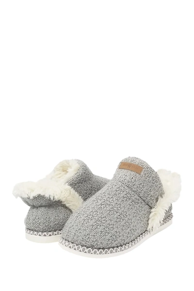 Gaahuu Textured Knit Faux Fur Ankle Slipper Boot In Grey