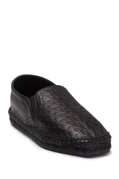 Tomas Maier Palm Embossed Espadrille Flat In Black