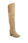 Journee Collection Journee Kaison Ruched Tall Boot In Stone