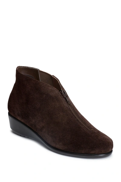 Aerosoles Allowance Suede Ankle Bootie In Dark Brown Suede