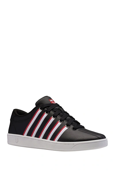 K-swiss Court Pro Ii Sneaker In Black/white/red/tape