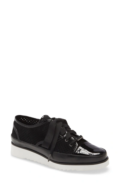 Donald Pliner Flipp Perforated Leather Sneaker In Black