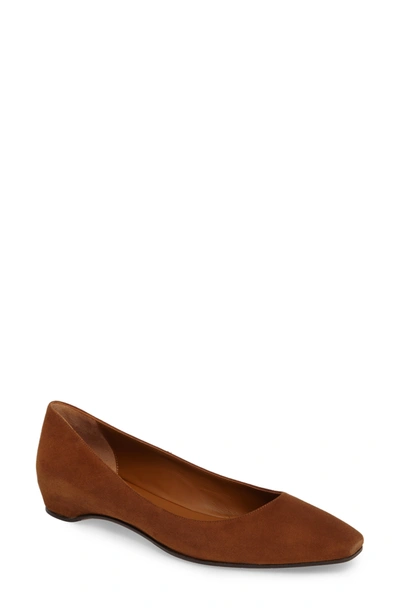 Aquatalia Marcella Weatherproof Leather Ballet Flat In Caramel