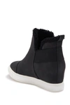 Dolce Vita Kenley Suede & Faux Fur Wedge Sneaker In Black