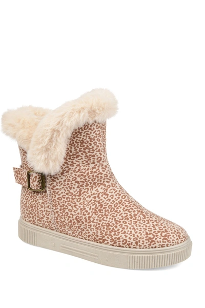 Journee Collection Sibby Faux Fur Lined Boot In Leopard
