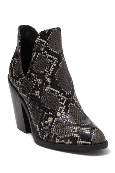 Steve Madden Leve Block Heel Boot In Grey Snake