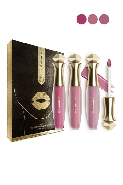 Mirenesse Bring Me Roses 3-piece Velvet Kiss Liquid Lip Kit