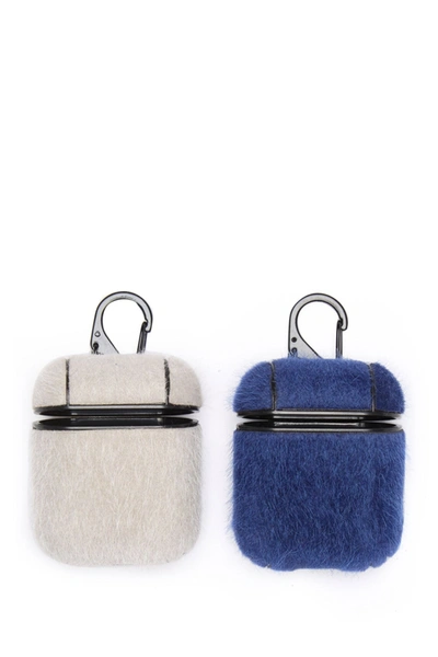 Posh Tech Faux Fur Ipod Cases In Grey And Blue