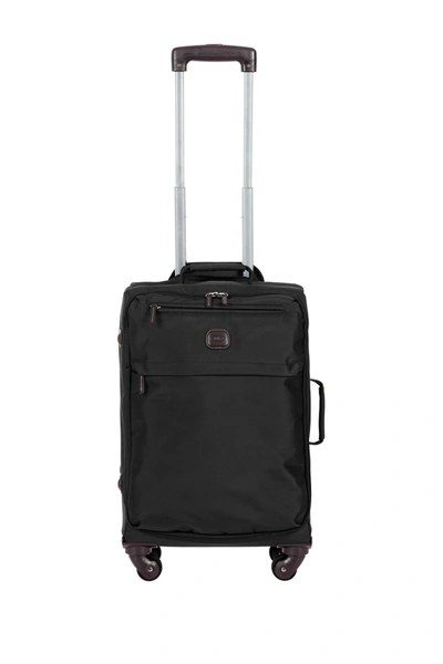 Bric's Luggage Bric's 21" Nylon Carry-on Spinner With Frame Suitcase In Black With Brown