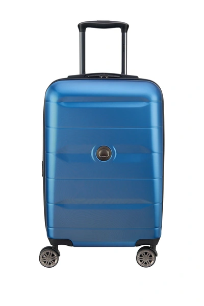Delsey Comete 22" Expansion Carry-on Spinner Suitcase In Steel Blue