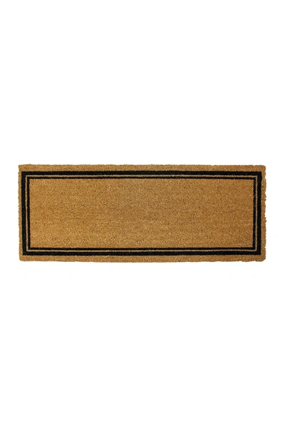 Entryways With Border 18x47 Coir Doormat With Backing In Natural Coir / Black